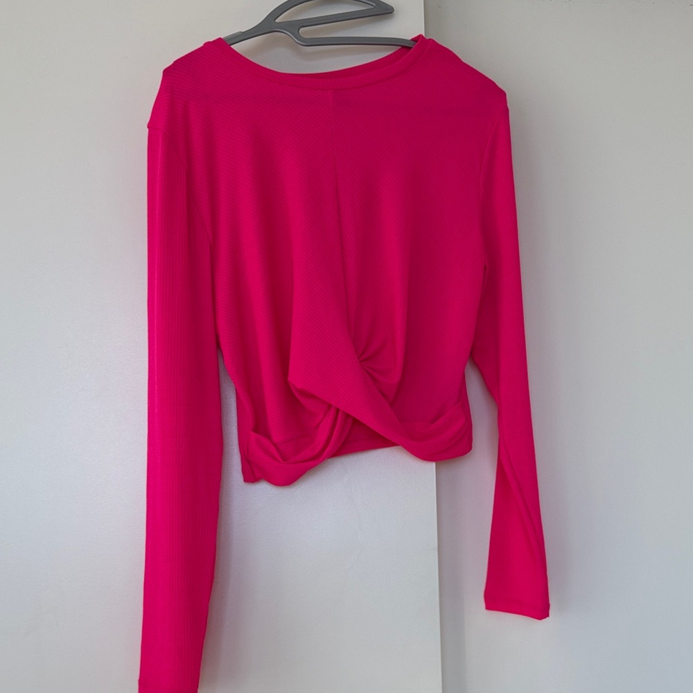 H&M Fuchsia Long Sleeve Twist Top